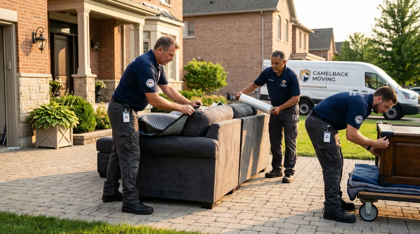 Large estate moving crew wrapping furniture in Spring City, TN